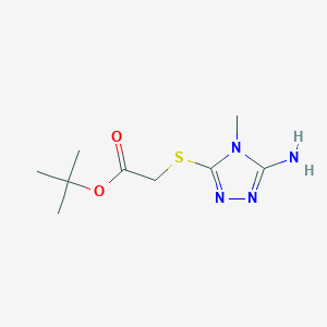 molecular formula C9H16N4O2S B13511415 tert-Butyl 2-((5-amino-4-methyl-4H-1,2,4-triazol-3-yl)thio)acetate 