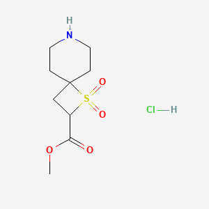 molecular formula C9H16ClNO4S B13511432 Methyl 1,1-dioxo-1lambda6-thia-7-azaspiro[3.5]nonane-2-carboxylate;hydrochloride 