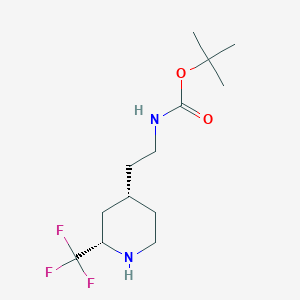 molecular formula C13H23F3N2O2 B13511455 rac-tert-butyl N-{2-[(2R,4R)-2-(trifluoromethyl)piperidin-4-yl]ethyl}carbamate, cis 