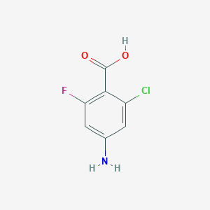 molecular formula C7H5ClFNO2 B13511774 4-Amino-2-chloro-6-fluorobenzoic acid 