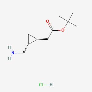 molecular formula C10H20ClNO2 B13511856 rac-tert-butyl 2-[(1R,2S)-2-(aminomethyl)cyclopropyl]acetate hydrochloride 