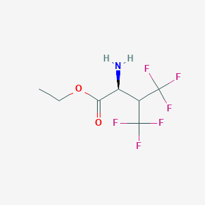 molecular formula C7H9F6NO2 B13511914 ethyl (2S)-2-amino-4,4,4-trifluoro-3-(trifluoromethyl)butanoate 