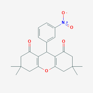molecular formula C23H25NO5 B13511936 3,3,6,6-tetramethyl-9-(3-nitrophenyl)-3,4,5,6,7,9-hexahydro-1H-xanthene-1,8(2H)-dione CAS No. 40588-50-9