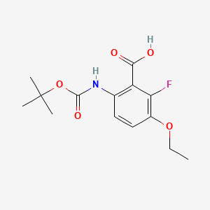 molecular formula C14H18FNO5 B13511969 6-{[(Tert-butoxy)carbonyl]amino}-3-ethoxy-2-fluorobenzoic acid 