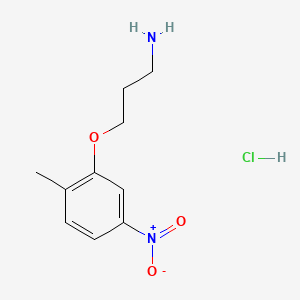 molecular formula C10H15ClN2O3 B13511987 3-(2-Methyl-5-nitrophenoxy)propan-1-amine hydrochloride 