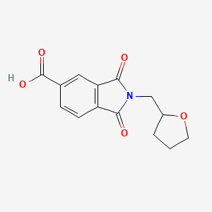 molecular formula C14H13NO5 B1351199 1,3-Dioxo-2-(tetrahydro-furan-2-ylmethyl)-2,3-dihydro-1H-isoindole-5-carboxylic acid CAS No. 312498-19-4