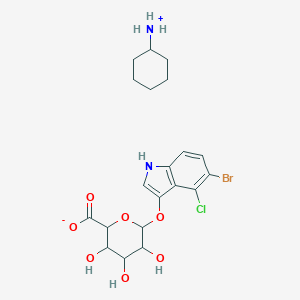 molecular formula C₂₀H₂₆BrClN₂O₇ B013512 Cyclohexanamine (2S,3S,4S,5R,6S)-6-((5-bromo-4-chloro-1H-indol-3-yl)oxy)-3,4,5-trihydroxytetrahydro-2H-pyran-2-carboxylate CAS No. 114162-64-0