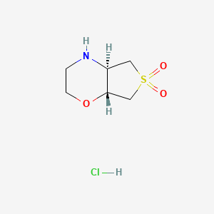 molecular formula C6H12ClNO3S B13512024 rel-(4aR,7aR)-Hexahydro-2H-thieno[3,4-b][1,4]oxazine 6,6-dioxide hydrochloride 