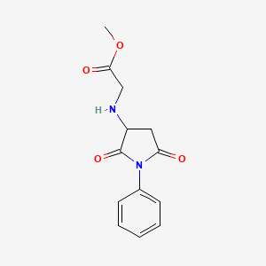 molecular formula C13H14N2O4 B1351204 Methyl N-(2,5-dioxo-1-phenylpyrrolidin-3-YL)glycinate CAS No. 471917-05-2