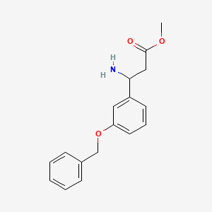 molecular formula C17H19NO3 B13512087 Methyl 3-amino-3-(3-(benzyloxy)phenyl)propanoate 