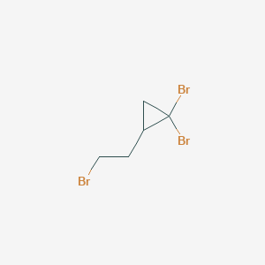 molecular formula C5H7Br3 B13512095 1,1-Dibromo-2-(2-bromoethyl)cyclopropane 