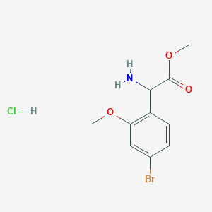 molecular formula C10H13BrClNO3 B13512116 Methyl 2-amino-2-(4-bromo-2-methoxyphenyl)acetate hydrochloride 
