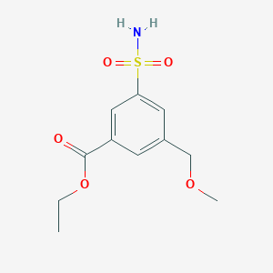 molecular formula C11H15NO5S B13512190 Ethyl 3-(methoxymethyl)-5-sulfamoylbenzoate 