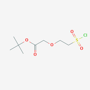 molecular formula C8H15ClO5S B13512221 Tert-butyl2-[2-(chlorosulfonyl)ethoxy]acetate 