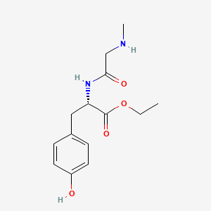 molecular formula C14H20N2O4 B13512293 ethyl (2S)-3-(4-hydroxyphenyl)-2-[2-(methylamino)acetamido]propanoate 