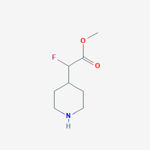 molecular formula C8H14FNO2 B13512306 Methyl 2-fluoro-2-(piperidin-4-yl)acetate 