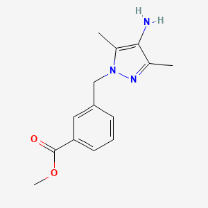 molecular formula C14H17N3O2 B13512312 Methyl 3-((4-amino-3,5-dimethyl-1H-pyrazol-1-yl)methyl)benzoate 
