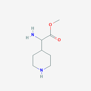 molecular formula C8H16N2O2 B13512332 Methyl 2-amino-2-(piperidin-4-yl)acetate 
