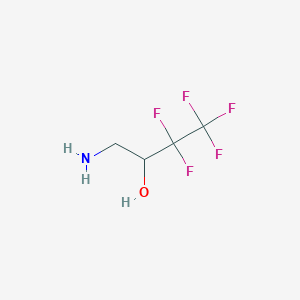 molecular formula C4H6F5NO B13512348 1-Amino-3,3,4,4,4-pentafluorobutan-2-ol 