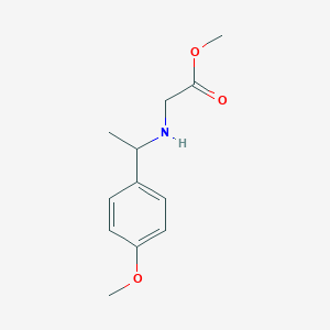 molecular formula C12H17NO3 B13512375 Methyl 2-{[1-(4-methoxyphenyl)ethyl]amino}acetate 