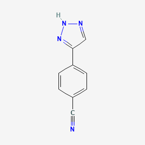molecular formula C9H6N4 B13512393 Benzonitrile, 4-(1H-1,2,3-triazol-4-yl)- CAS No. 56527-23-2