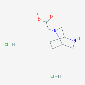 molecular formula C9H18Cl2N2O2 B13512395 Methyl 2-{2,5-diazabicyclo[2.2.2]octan-2-yl}acetate dihydrochloride 