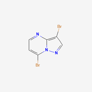 molecular formula C6H3Br2N3 B13512420 3,7-Dibromopyrazolo[1,5-a]pyrimidine 