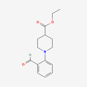 molecular formula C15H19NO3 B1351248 Ethyl 1-(2-formylphenyl)piperidine-4-carboxylate CAS No. 259683-56-2