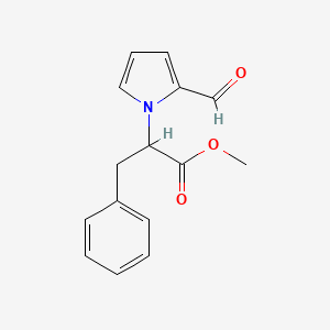 molecular formula C15H15NO3 B13512493 methyl 2-(2-formyl-1H-pyrrol-1-yl)-3-phenylpropanoate 