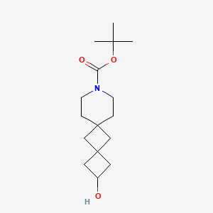 molecular formula C16H27NO3 B13512514 Tert-butyl2-hydroxy-9-azadispiro[3.1.5^{6}.1^{4}]dodecane-9-carboxylate 