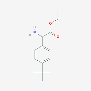 molecular formula C14H21NO2 B13512525 Ethyl 2-amino-2-(4-tert-butylphenyl)acetate 