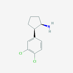 molecular formula C11H13Cl2N B13512549 rac-(1R,2R)-2-(3,4-dichlorophenyl)cyclopentan-1-amine, cis 