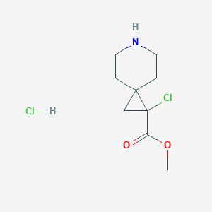 molecular formula C9H15Cl2NO2 B13512579 Methyl 1-chloro-6-azaspiro[2.5]octane-1-carboxylate hydrochloride 