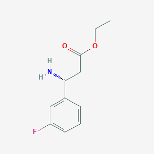 molecular formula C11H14FNO2 B13512638 ethyl (3R)-3-amino-3-(3-fluorophenyl)propanoate 