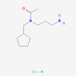 molecular formula C11H23ClN2O B13512663 N-(3-aminopropyl)-N-(cyclopentylmethyl)acetamide hydrochloride 