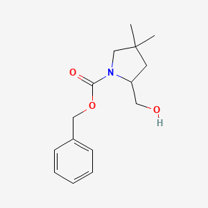 molecular formula C15H21NO3 B13512669 Benzyl 2-(hydroxymethyl)-4,4-dimethylpyrrolidine-1-carboxylate 