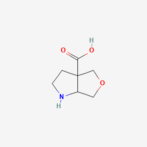 molecular formula C7H11NO3 B13512756 hexahydro-1H-furo[3,4-b]pyrrole-3a-carboxylic acid 