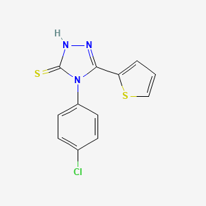 molecular formula C12H8ClN3S2 B1351276 4-(4-chlorophenyl)-5-(thiophen-2-yl)-4H-1,2,4-triazole-3-thiol 