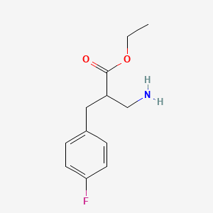 molecular formula C12H16FNO2 B13512802 Ethyl 3-amino-2-(4-fluorobenzyl)propanoate 