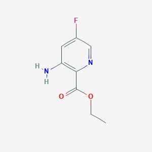molecular formula C8H9FN2O2 B13512810 Ethyl 3-amino-5-fluoropicolinate 