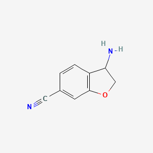 molecular formula C9H8N2O B13512815 3-Amino-2,3-dihydro-1-benzofuran-6-carbonitrile 