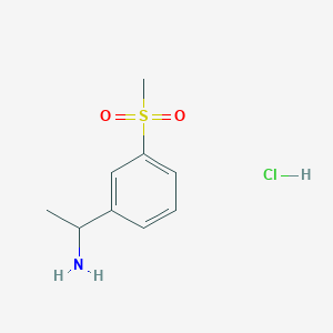 molecular formula C9H14ClNO2S B13512840 1-(3-(Methylsulfonyl)phenyl)ethanamine hydrochloride 