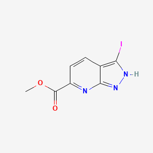 molecular formula C8H6IN3O2 B13512851 methyl3-iodo-1H-pyrazolo[3,4-b]pyridine-6-carboxylate 