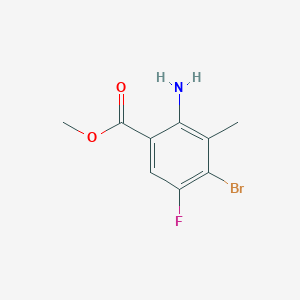 molecular formula C9H9BrFNO2 B13512873 Methyl 2-amino-4-bromo-5-fluoro-3-methylbenzoate 