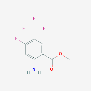 molecular formula C9H7F4NO2 B13512887 Methyl 2-amino-4-fluoro-5-(trifluoromethyl)benzoate 