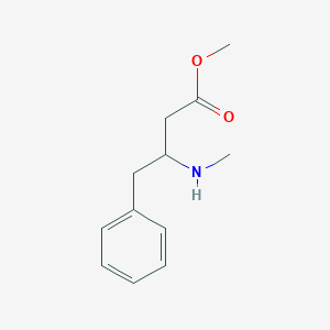 molecular formula C12H17NO2 B13512895 Methyl 3-(methylamino)-4-phenylbutanoate 