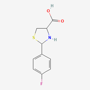 molecular formula C10H10FNO2S B1351293 2-(4-Fluorophenyl)-1,3-thiazolidine-4-carboxylic acid CAS No. 69570-82-7