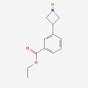 molecular formula C12H15NO2 B13512931 Ethyl 3-(azetidin-3-yl)benzoate 