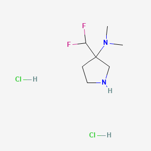 molecular formula C7H16Cl2F2N2 B13513024 3-(difluoromethyl)-N,N-dimethylpyrrolidin-3-aminedihydrochloride 