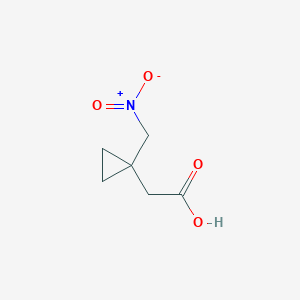 molecular formula C6H9NO4 B13513043 2-[1-(Nitromethyl)cyclopropyl]acetic acid 